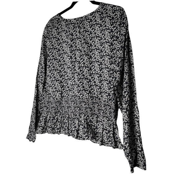 NWT J. Crew Liberty Fabric Navy Floral Misti Valeria Smocked Waist Blouse XXL - Picture 4 of 11